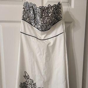 WHBM Strapless Embroidered Dress